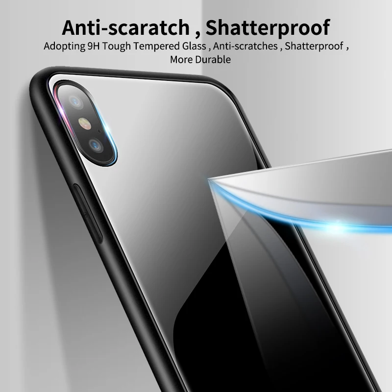 FLOVEME красный закаленный Прозрачный чехол для телефона iPhone X 7 8 Plus 6 6s стеклянная