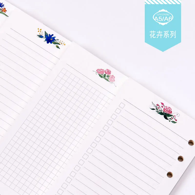 Lovedoki Цветочные заправки для блокнот dokibook спиральный планировщик 6 отверстий