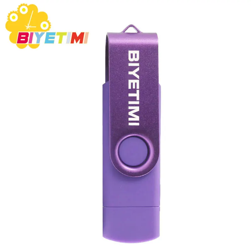 Purple Biyetimi USB-флешка многофункциональная USB-флешка OTG для смартфона Android с двойным приложением - Цвет: Purple