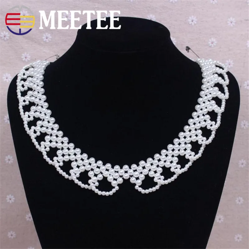 1Pc Women Collar Pearl Lace Applique Shirt Decorative Trims DIY Dress Clothes Sewing Accessories ZK767 | Дом и сад