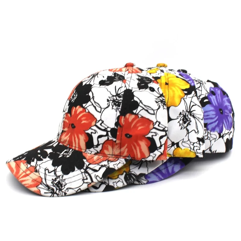Новинка 2018 бейсболка с цветами для женщин цветочный принт snapback женские кепки