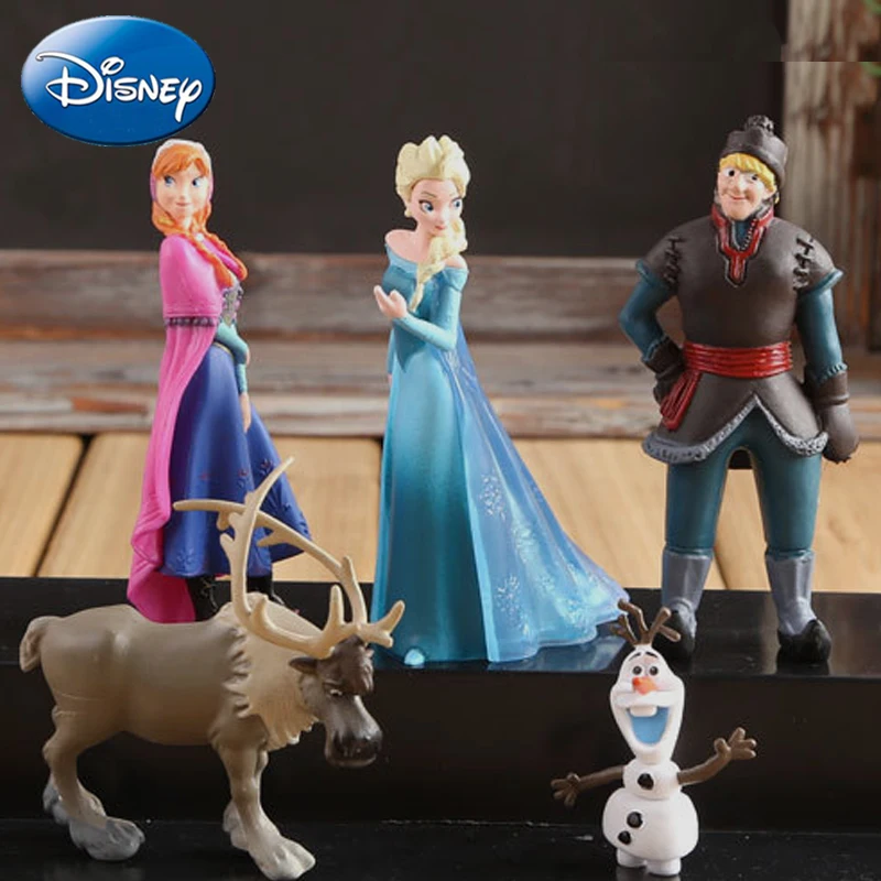 Disney 5 шт./лот Frozen Princess 10 см Анна Эльза Фигурки Кристофф Свен Олаф ПВХ модель куклы