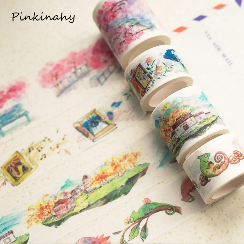 Оригинальная мечта Акварельная живопись васи клейкая лента ремесло DIY