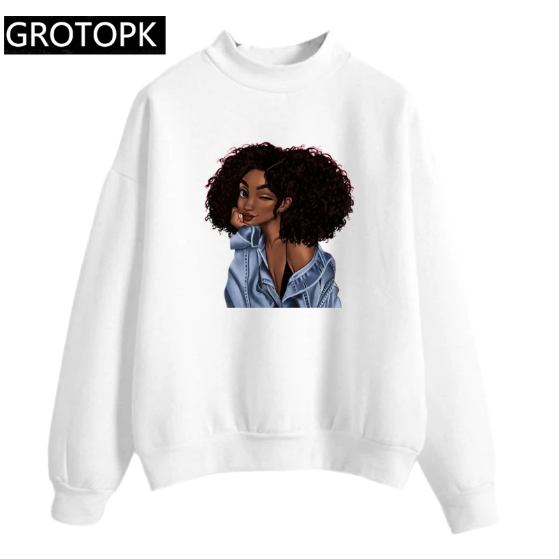 2bunz Melanin Poppin Aba queen Art Harajuku мода, женские толстовки с длинными рукавами милая Толстовка для девочек флисовые свободные пуловеры