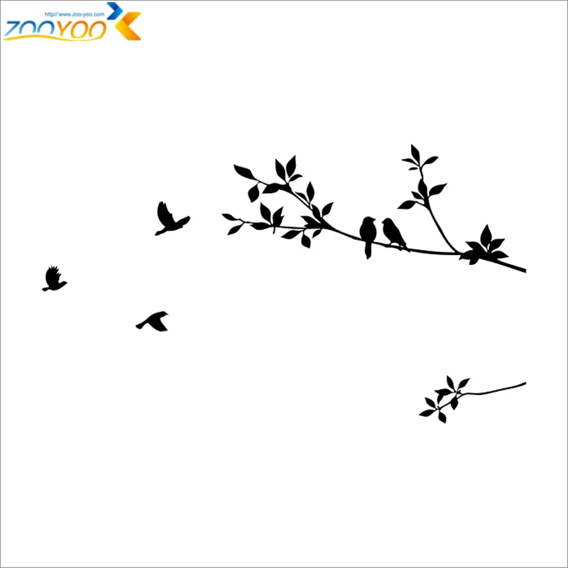 Ветки Дерева Flying Birds Настенная Наклейка для гостиной спальни домашнего декора Diy