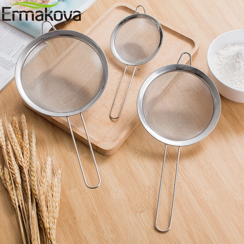 Ермакова мелкая сетка ситечко из нержавеющей стали ситечко просеивание деформации Слива краску овощи чай рисовые дуршлаги с отдыха уха дизайн