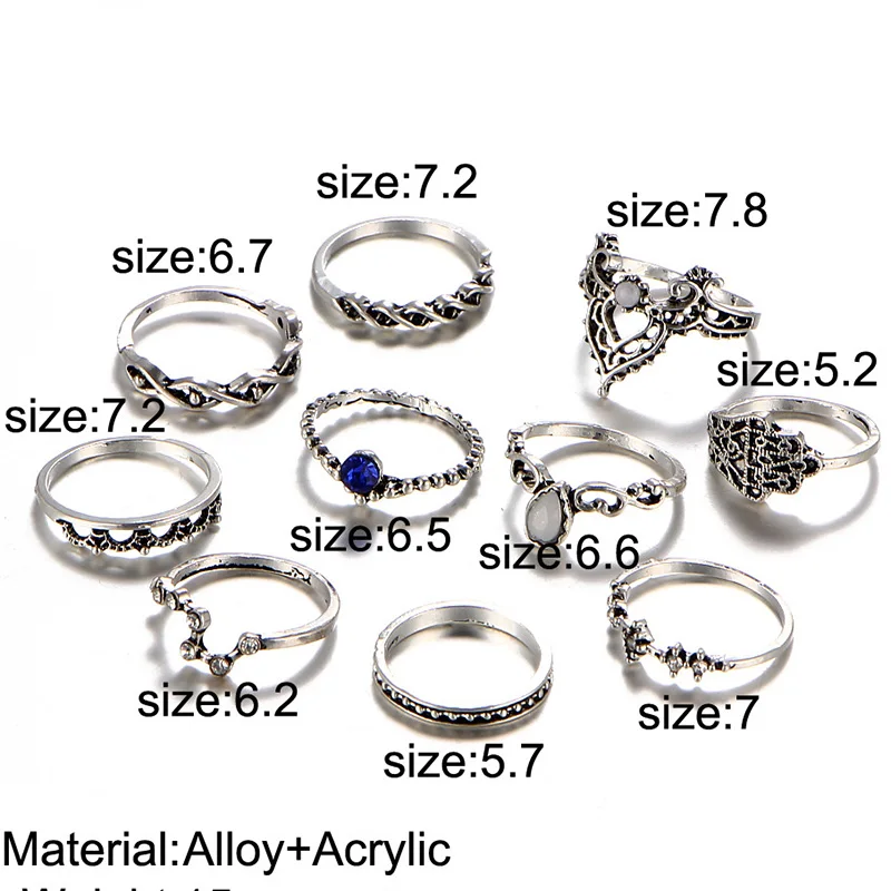 100 шт./лот антикварные золотистые/Серебристые резные цветочные комплекты колец