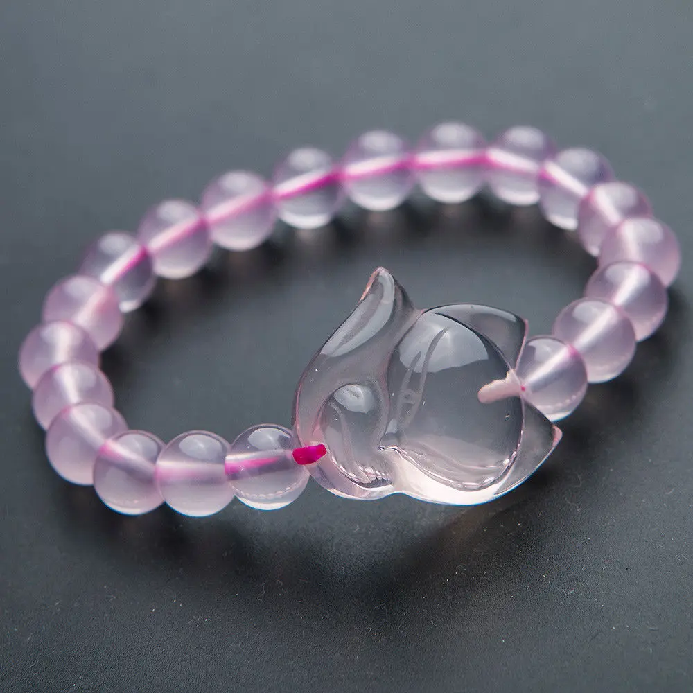 

Подлинный натуральный розовый кварц звезсветильник Мозамбик 3 круга браслет лиса подвеска прозрачные круглые бусины Кристалл 10 мм 9 мм 8 мм 7...