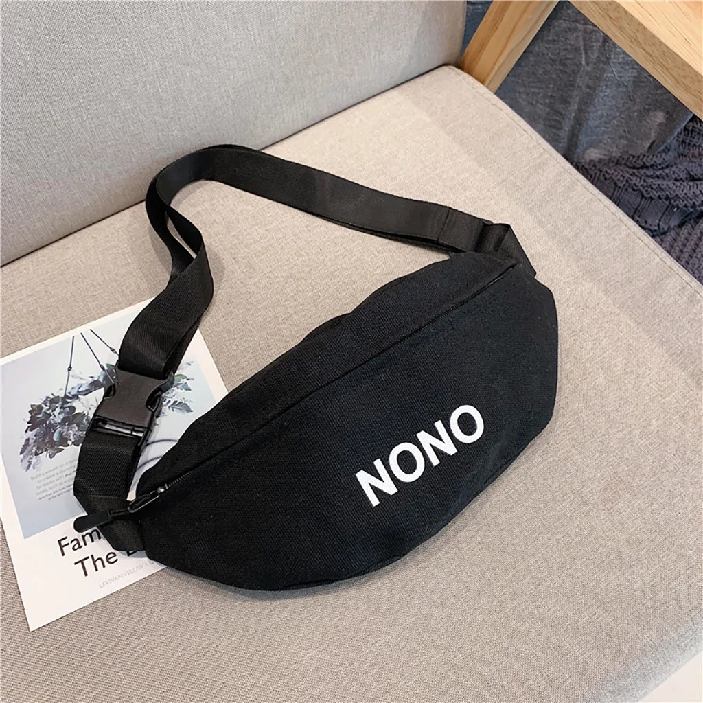 NONO Letter Waist Bag Female Fashion Belt Chest Bag Handbag Unisex Fanny Pack Women Waist Pack Belly Bags Purse Yellow