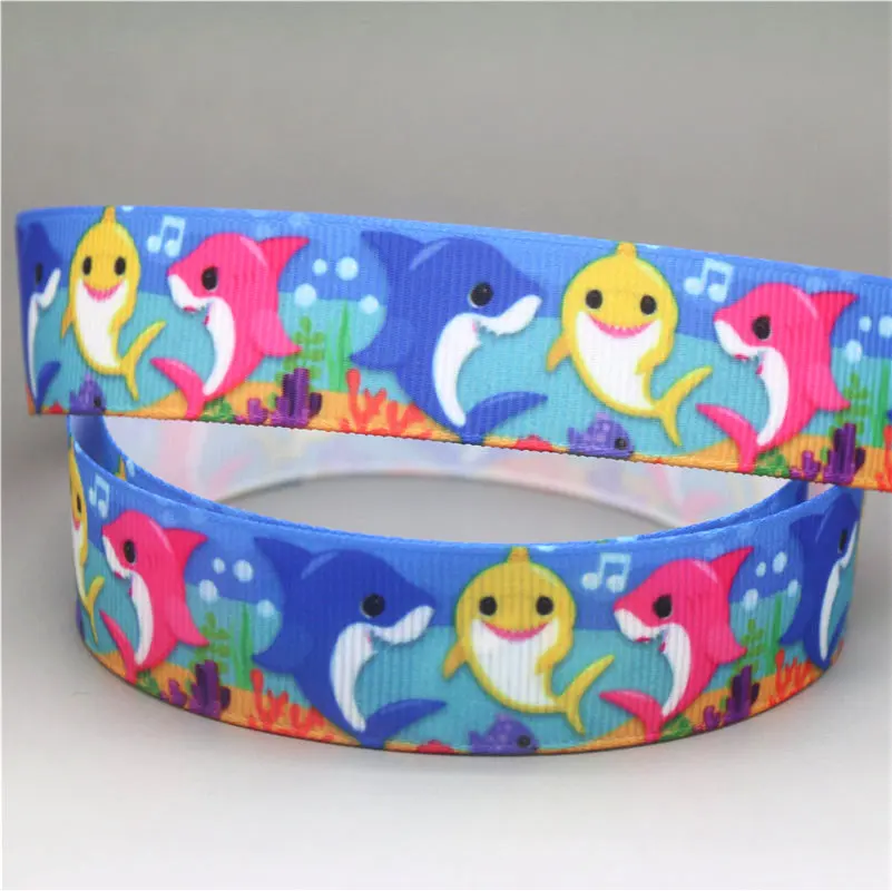 4 DHK 7/8 ''10 ярдов морская Акула КИТ животные напечатанные grosgrain ленточный аксессуар hairbow головной убор украшения оптом OEM B1750 - Цвет: 4