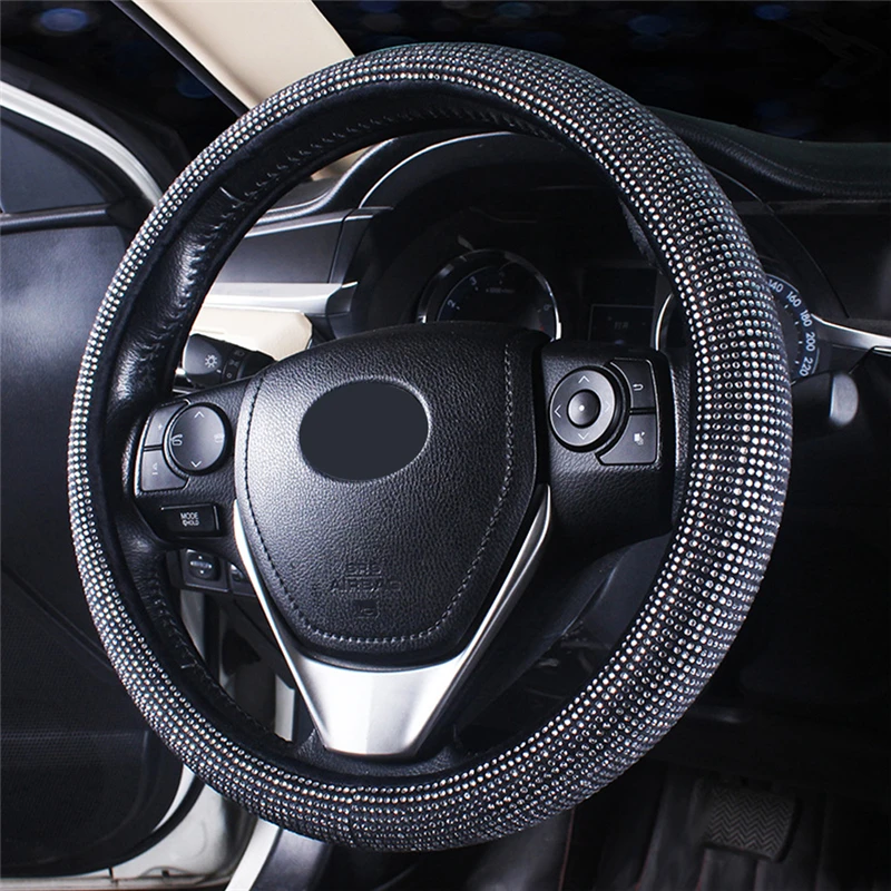 Роскошный блестящий чехол на руль из искусственной кожи стразы с кристаллами