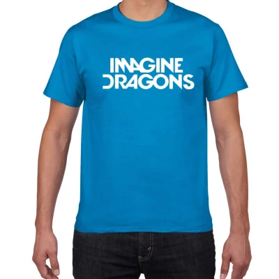 diamond blue Новинка, футболка для мужчин в стиле Харадзюку с надписью IMAGINE Dragon pok, хлопок, повседневная рок-группа, уличная одежда, мужская футболка - Цвет: diamond blue
