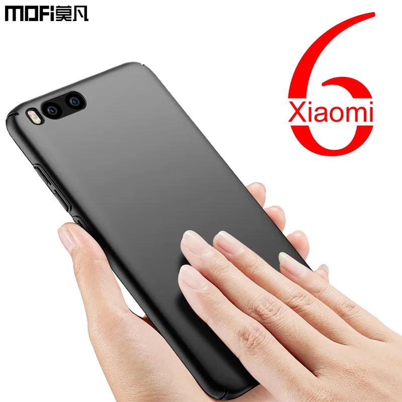 Чехол для Xiaomi mi6 твердый роскошный чехол с полным покрытием ультратонкий черный
