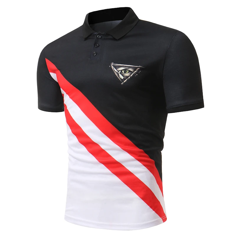 Футболка-поло Для мужчин 2018 брендовая одежда лоскутное рубашки поло хлопок