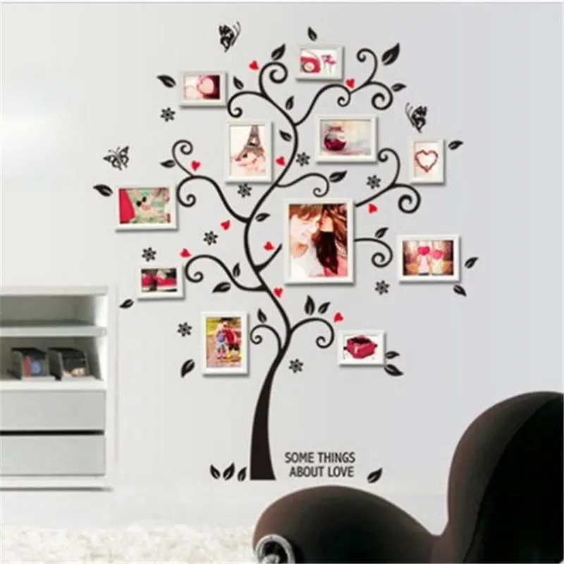 DIY рамка для фотографий с изображением деревянной стены стикеры домашний декор