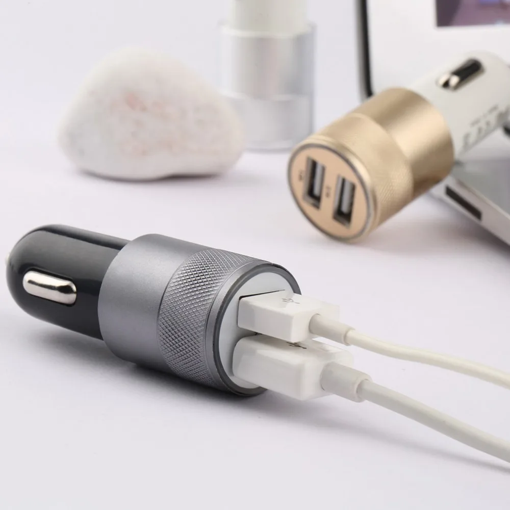 Новейший 12V 24V 2.1A 1.0A алюминиевый двойной USB 2 портовый универсальный автомобильный
