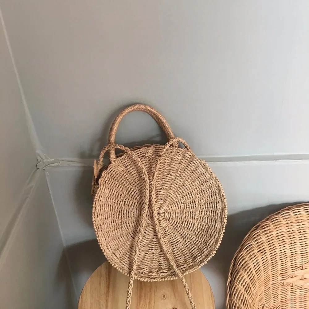 Богемные бали сумки из ротанга для женщин маленькие большие круглые женские