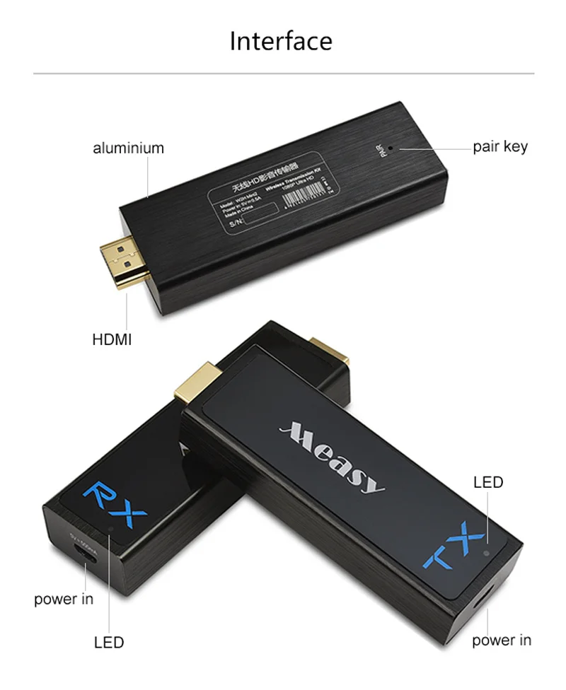 Measy W2H Nano беспроводной 1080P HD 30 M/100FT Отправитель с приемником передатчик совместим с 1080P 3D
