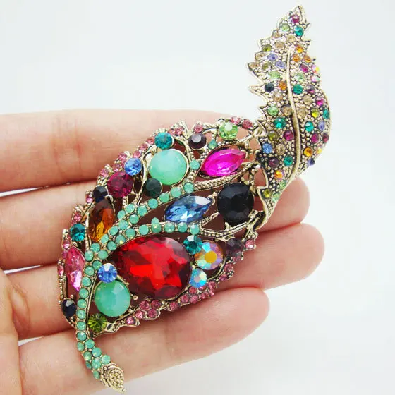 TTjewelry модные ювелирные изделия винтажные листья Разноцветные кристаллы стразы