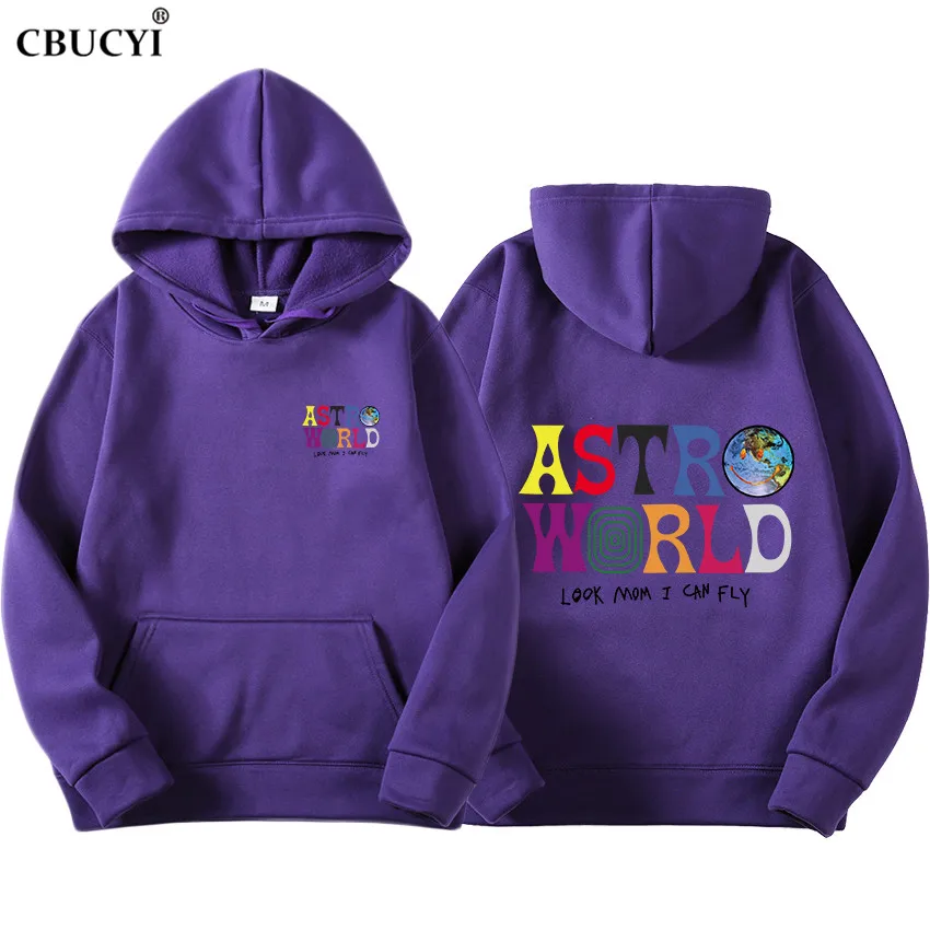 ASTROWORLD look mom i can fly толстовка с капюшоном Трэвиса Скотта Astroworld Толстовка с подарочным принтом мужской пуловер в стиле хип-хоп толстовка - Цвет: purple