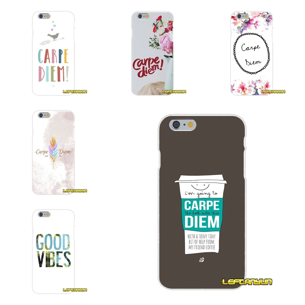 Аксессуары для телефона Чехлы iPhone X 4 4S 5 5S 5C SE 6 6S 7 8 Plus кавычки Carpe Diem|Чехлы-накладки|