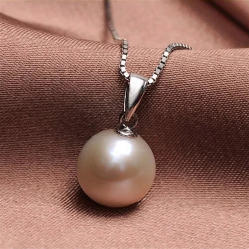 Fresh Water Pearl Necklace 925 Sterling Silver Chain Jewelry Shell Pearl WNW145
