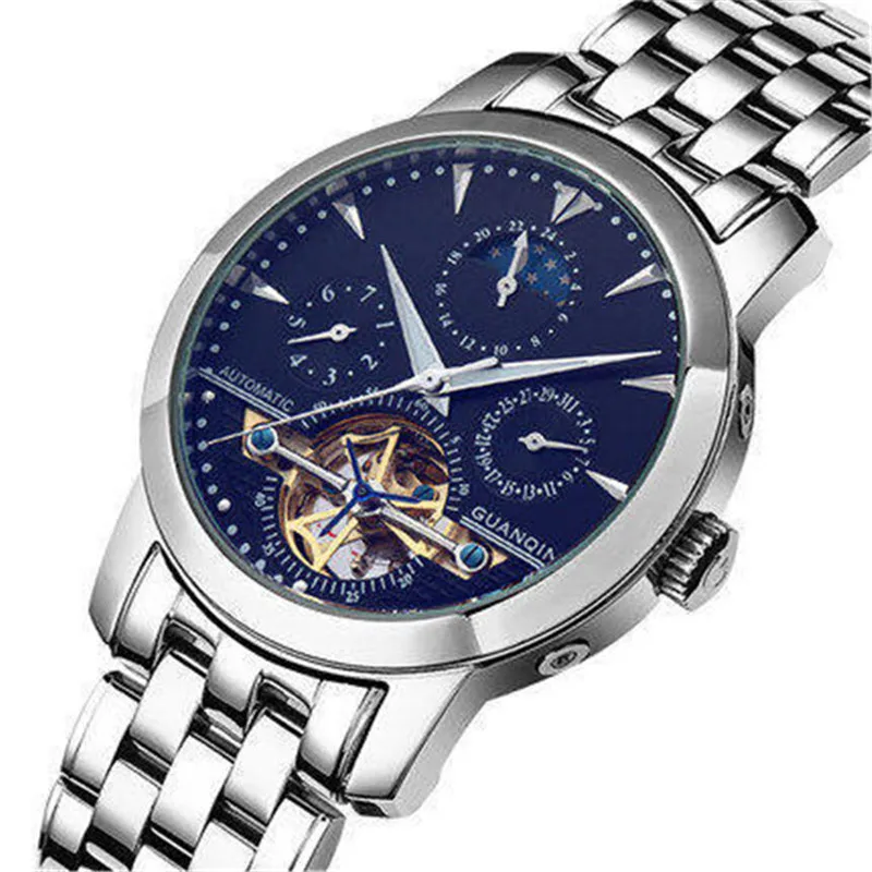 Relogio masculino Для мужчин S Часы Топ бренд класса люкс GUANQIN Военное Дело Tourbillon