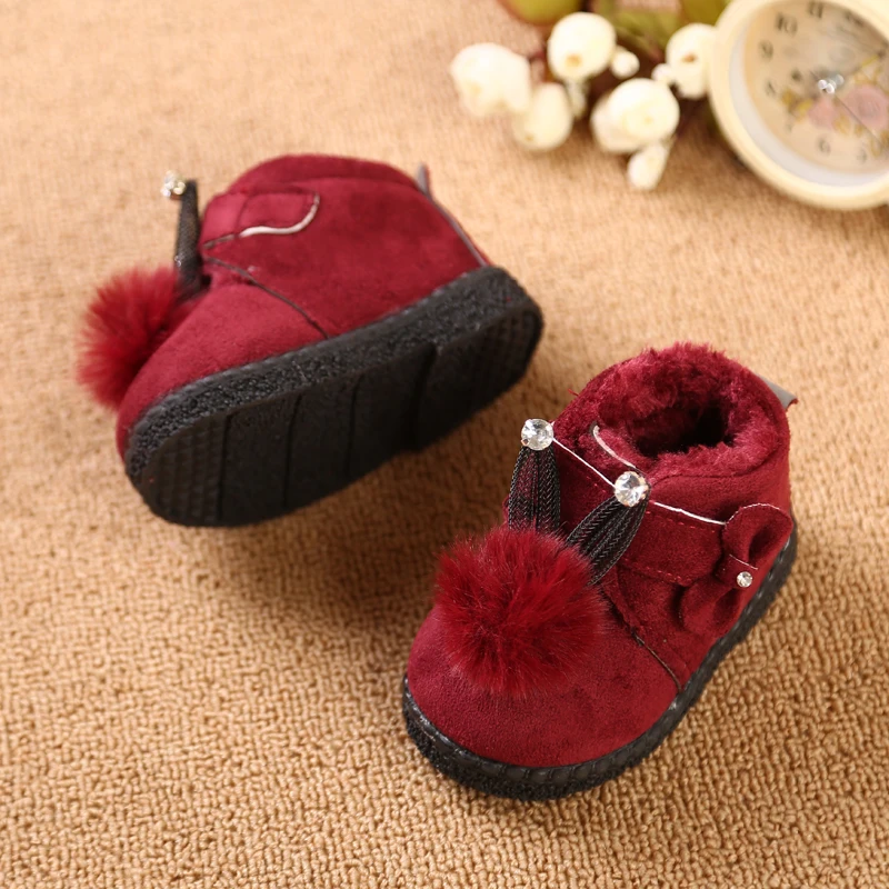 Детская Зимняя сапоги для девочек Детские теплые ботинки детей ясельного