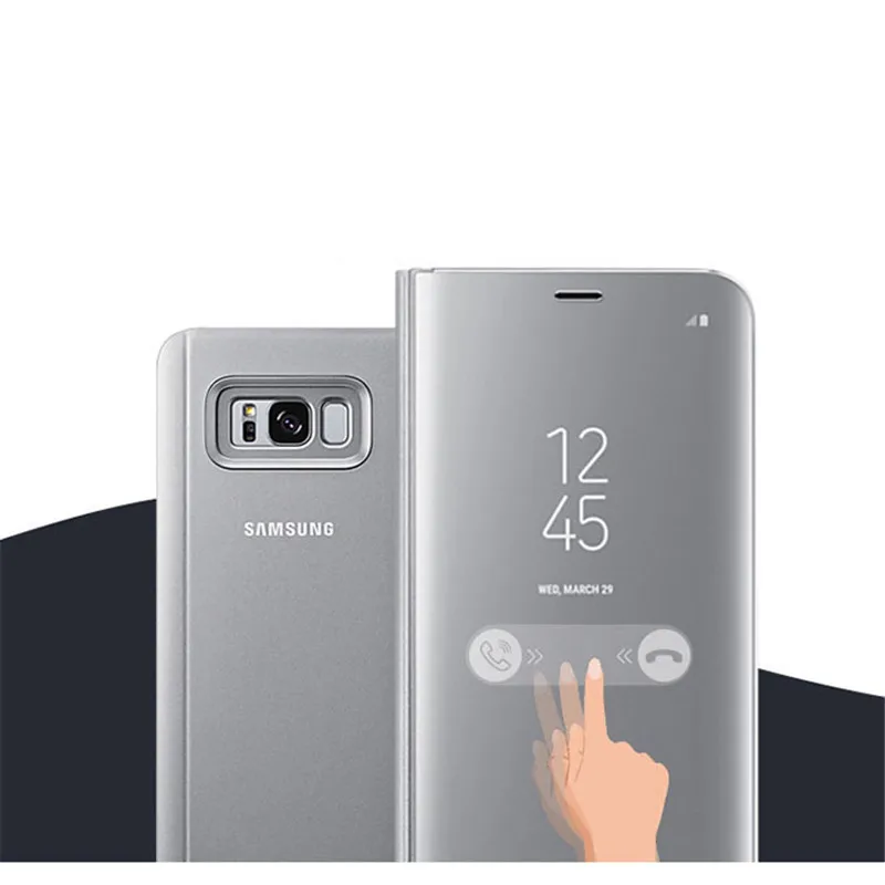 NFH зеркальный чехол прозрачный умный для Samsung Galaxy S8 телефона + Plus тонкий флип-чехол
