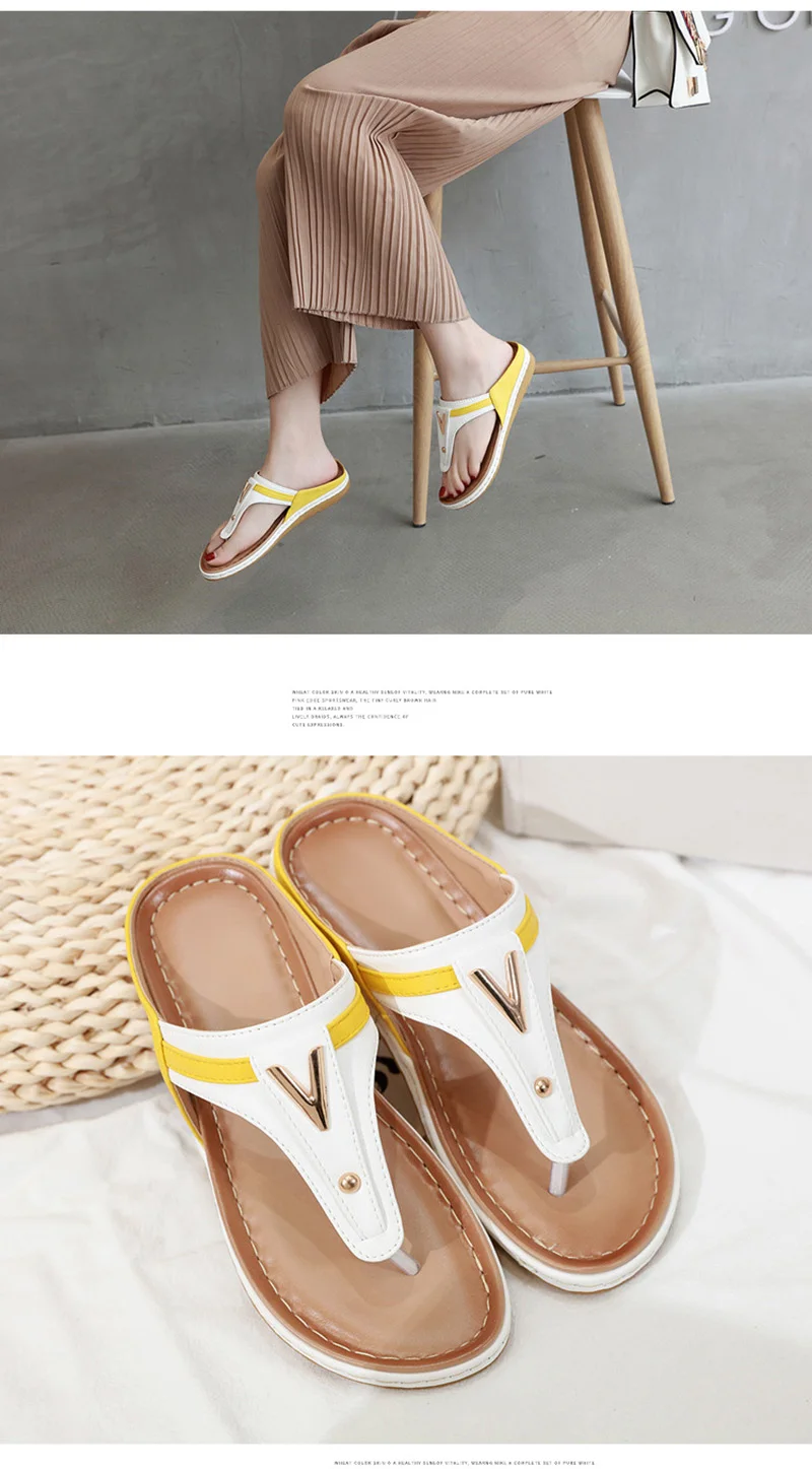 Summer Women Shoes Flip Flops Ladies Beach Sandals Plus Size Women Sandals Flat Women Flip Flops Fashion Luxury Brand A912