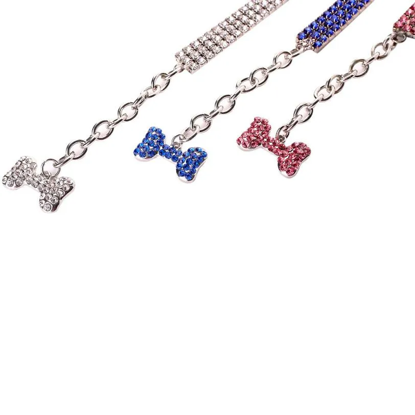 2020 новый милый мини домашнее животное собака блестящие стразы Колье-чокер