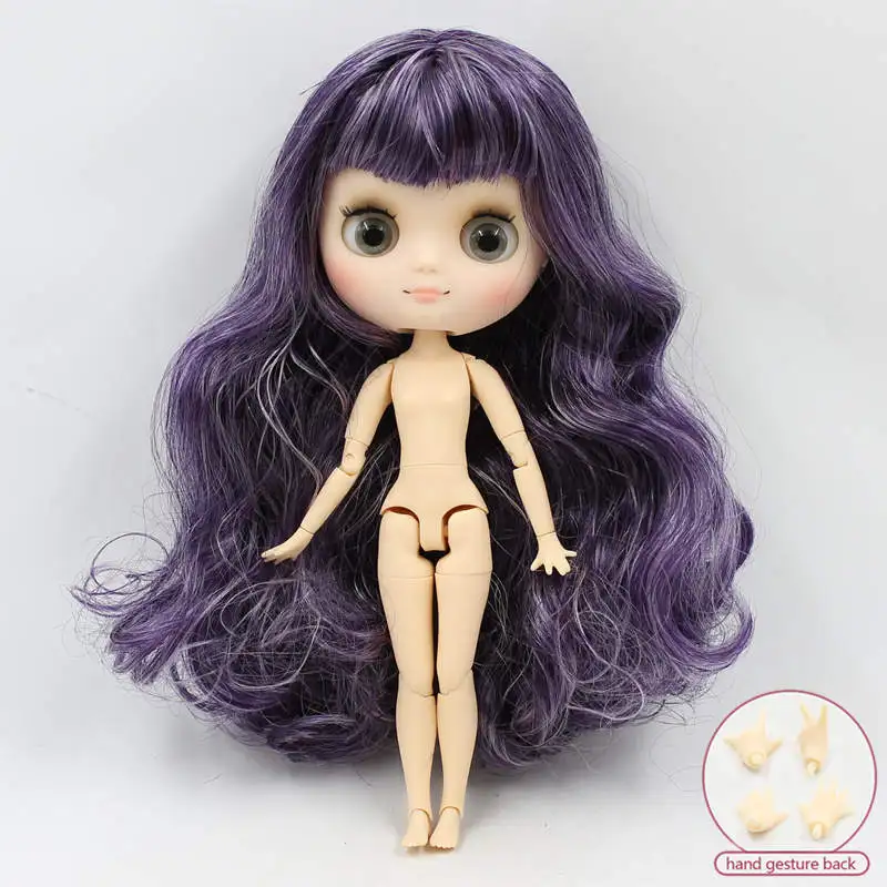 like the picture Кукла Middie blyth, Обнаженная, 20 см, шарнирное тело, матовое лицо с макияжем, серые глаза, мягкие волосы, сделай сам, игрушки, подарок с жестами - Цвет: like the picture