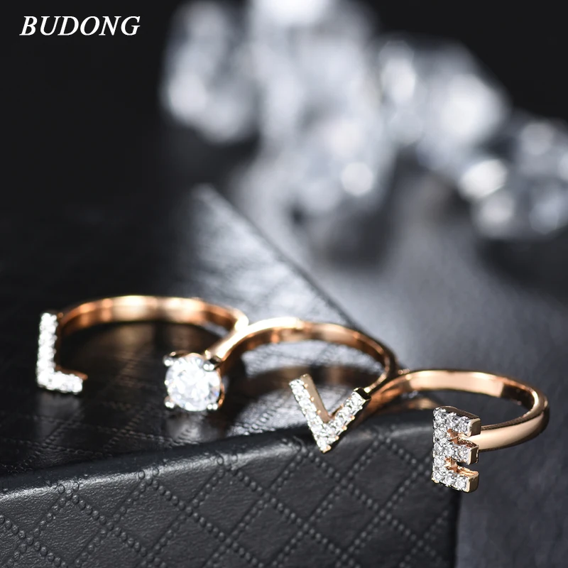 Кольцо на палец BUDONG Infinity Золотое блестящее кольцо с тремя пальцами роскошные