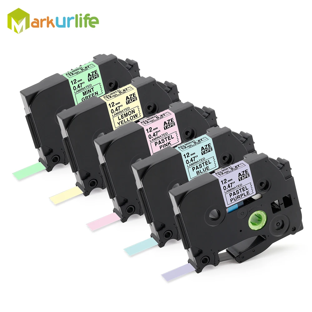 5 шт. бледно-цветной матовый ленты TZe-MQY31 TZe-MQF31 TZe-MQ531 TZe-MQE31 TZe-MQG31 Совместимость для Brother P-Touch H200 1010 1090 7100