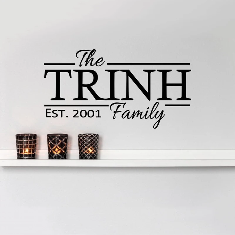 Виниловая наклейка для семейного имени на заказ стену семьи виниловая именная