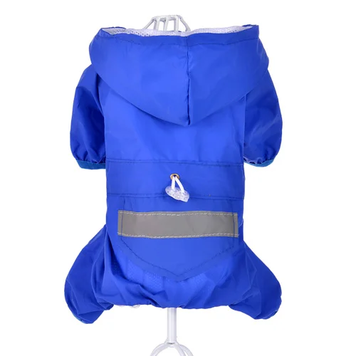 DRESSPET плащ для собак водонепроницаемый полиэстер пальто куртка для маленьких и средних собак дождевик XXL - Цвет: Синий