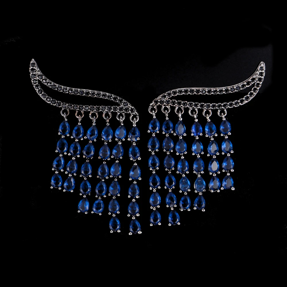 missvikki High Quality Women Ladies Girls CZ Crystals Elegant Waterdrops Pendant Earrings Jewelry Fine Accessories | Украшения и