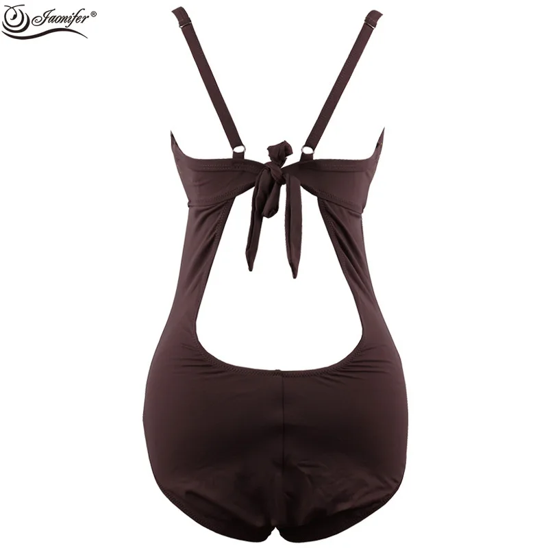 Coffee Hot Drilling Big Size Plus Fertilizer Steel Bracket Conjoined Triangle Women's Bathing Suit | Спорт и развлечения