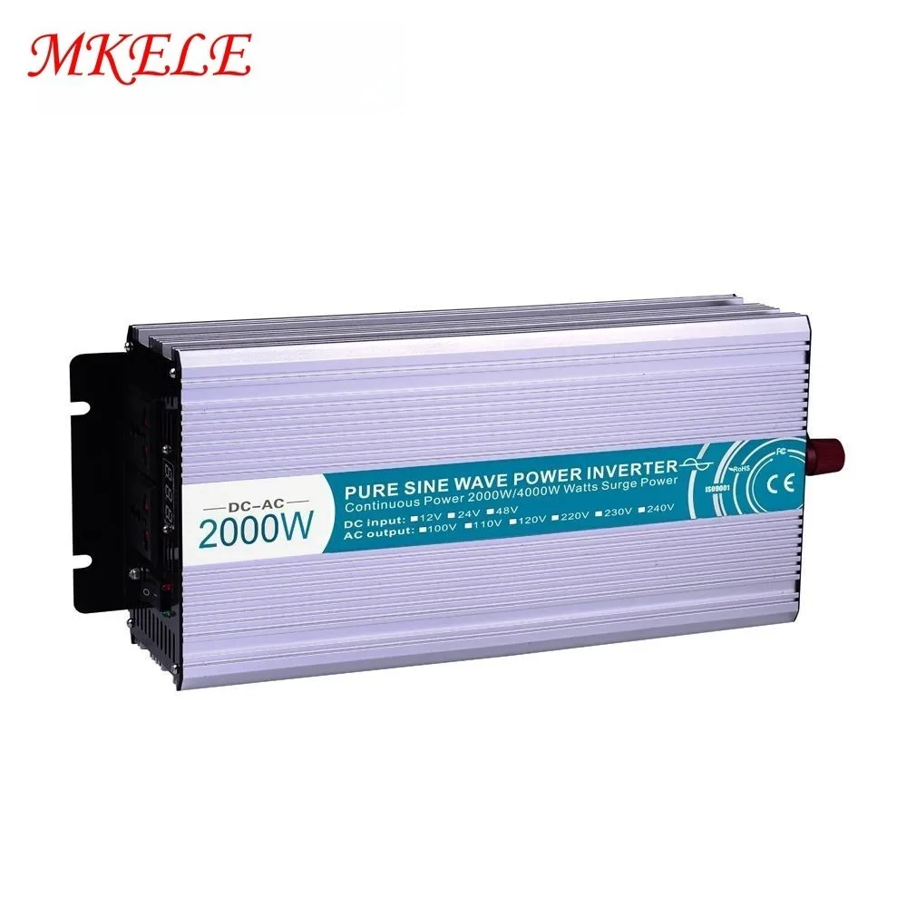 2000W Чистая Синусоидальная волна инвертор 5 в USB выход охлаждения Fan12v 220 В солнечной энергии вне сети 300 Вт-5000 Вт Универсальный или настроить разъем - Цвет: 2000W