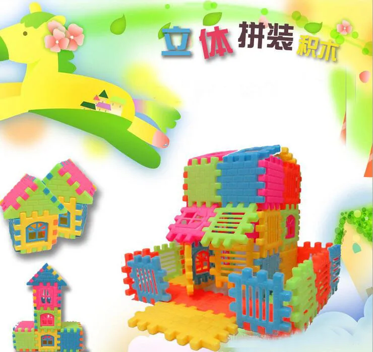 

44pcs New Brand Hot Sale Baby Kid Children House Building Blocks Construction Developmental Toy Set Brain Game