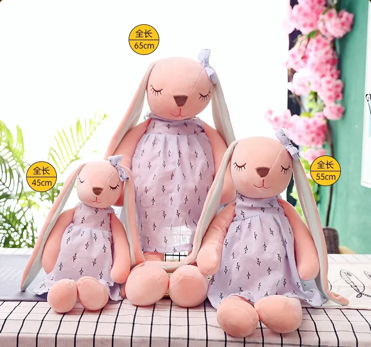 Новые модные плюшевые игрушки кролик кукла длинный Ушастый Кролик Прекрасный кукольный сон для девочки Подушка подарок на день рождения