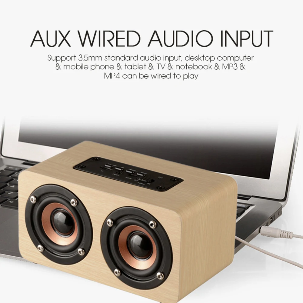 W5 Деревянный беспроводной Bluetooth динамик Портативный hifi шок бас Altavoz TF caixa де сом Саундбар для iPhone Sumsung Xiaomi