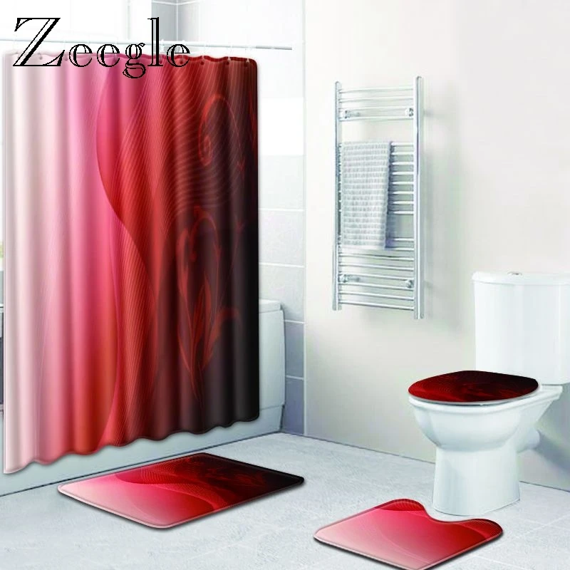 Prezzo Zeegle 4 Pezzi Set Tappetino Da Bagno Flanella Antiscivolo Cucina Tappetino Da Bagno Tappeto Bagno Toliet Tappeto Lavabile Doccia Tappeto