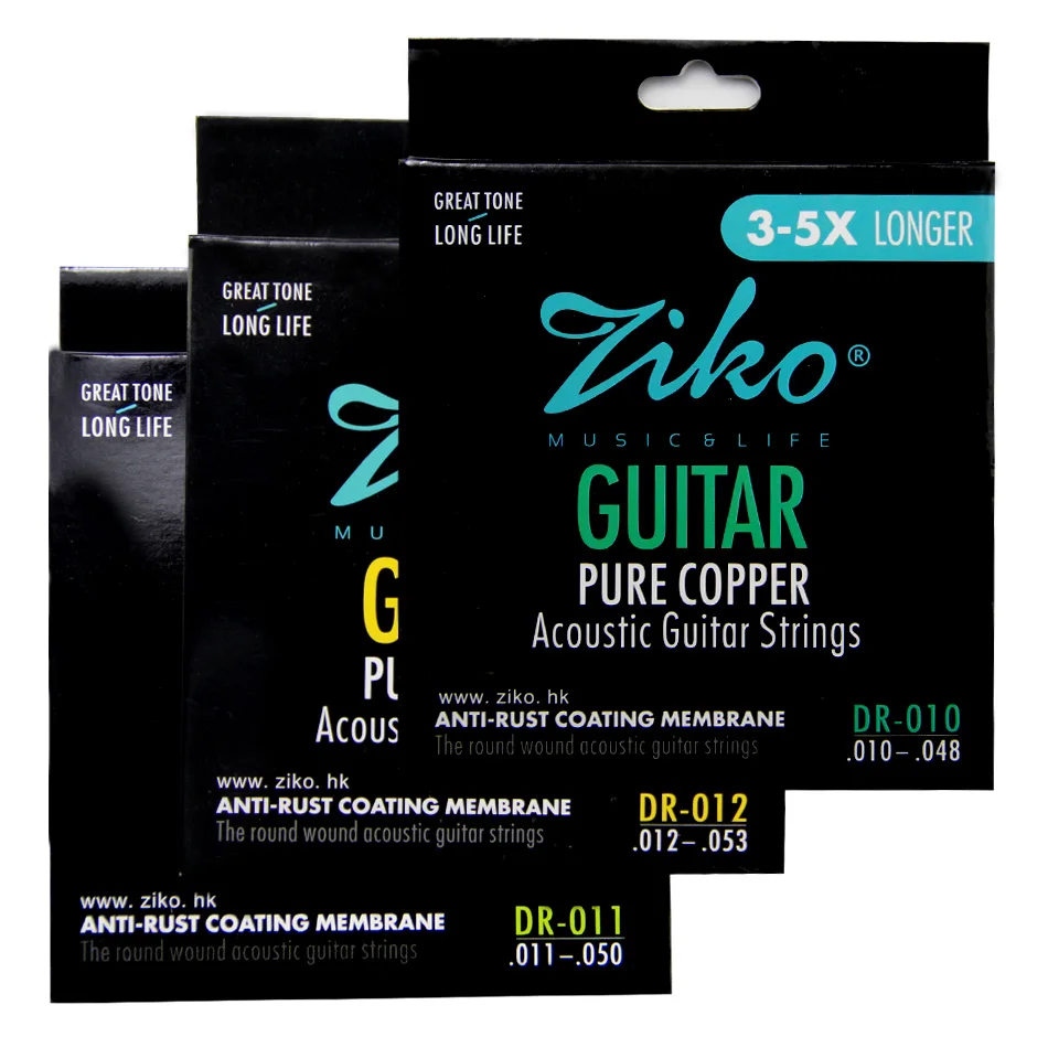 ZIKO акустические гитарные струны из чистой меди. 010-. 048/. 011-. 050/. 012-. 053