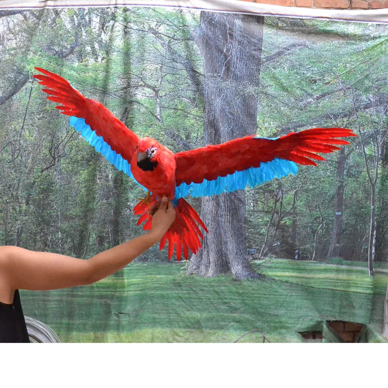 Синие и красные перья модель попугая пенопласт расширительные крылья большой