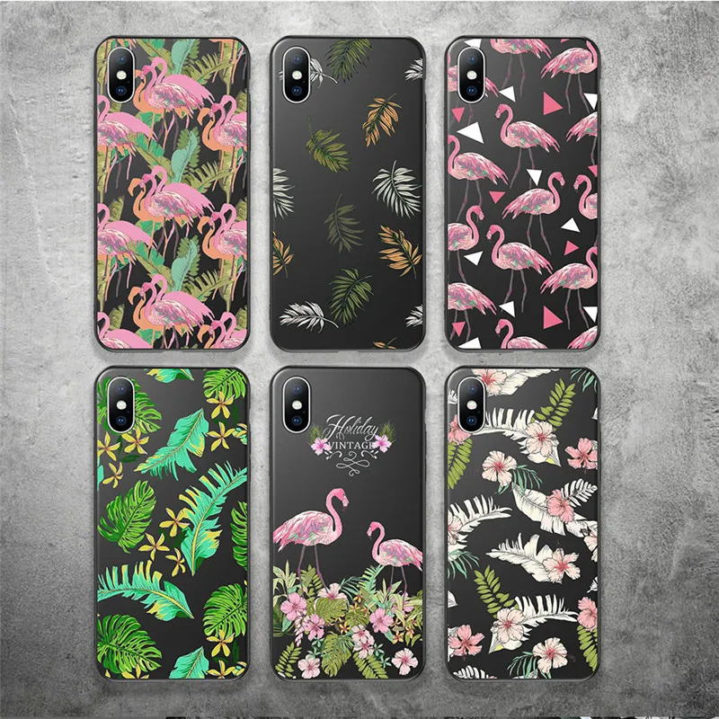 Цветной цветочный мягкий чехол для телефона из ТПУ iPhone X XR XS Max винтажные милые