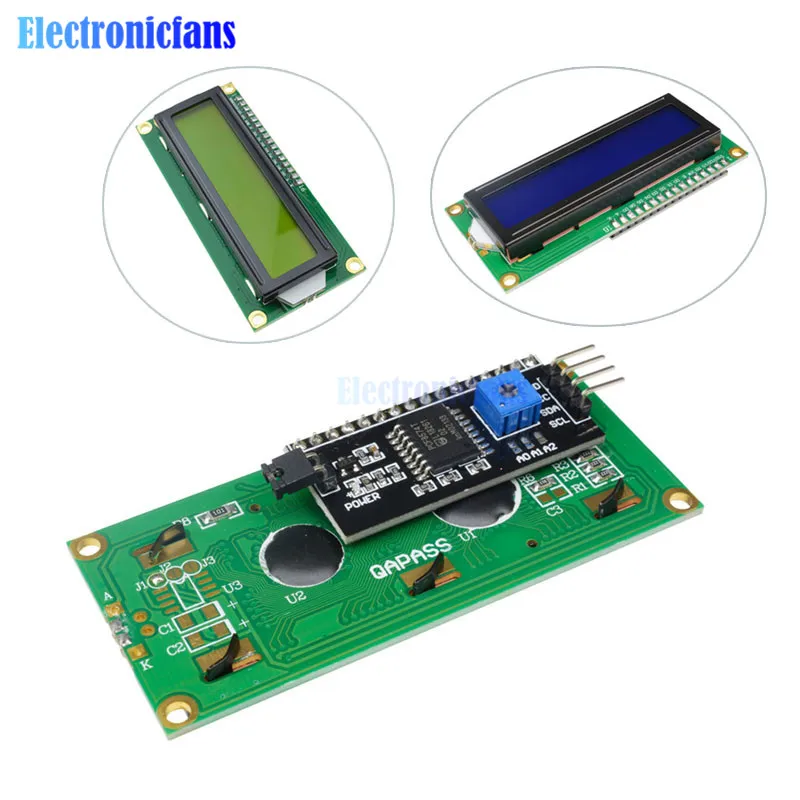 Модуль для Arduino IIC I2C TWI 1602 16*2 ЖК дисплей с цифровой подсветкой 5 в 16x2 синий/желтый