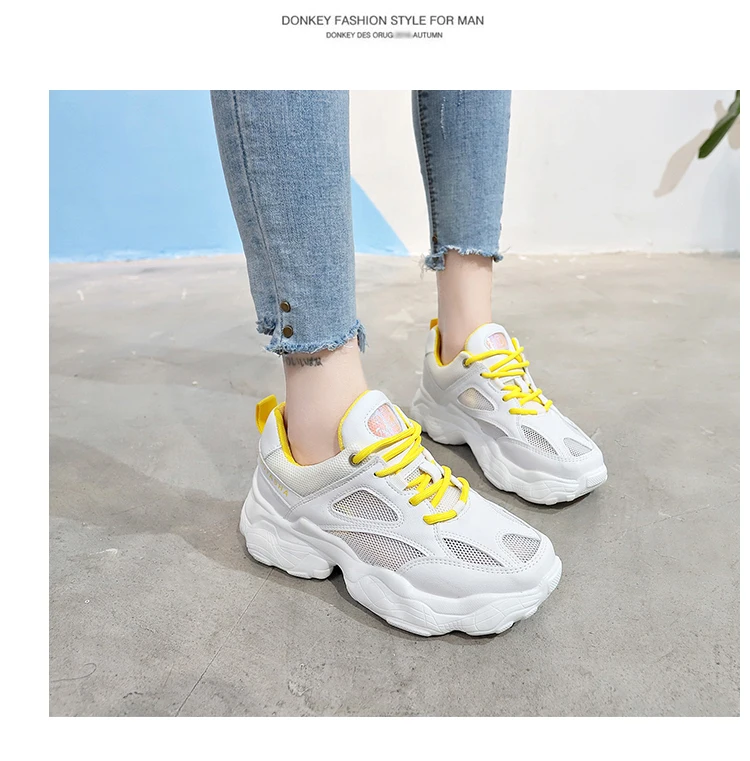QWEDF/Модные женские кроссовки Harajuku; спортивная обувь на буферной платформе с вентиляцией; спортивная прогулочная YN-29
