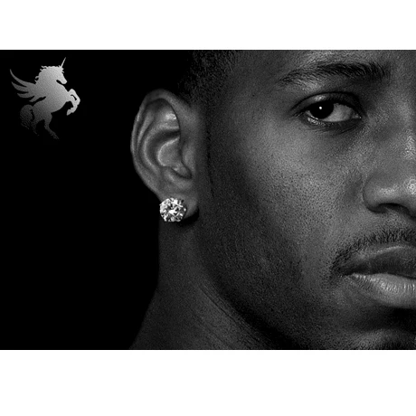 Мужские серьги из стерлингового серебра 925 пробы модные женские пусеты с камнями