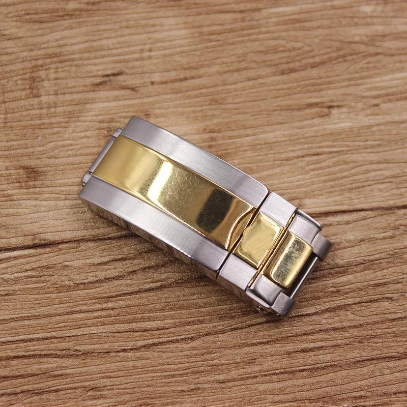 gold strip buckle Аксессуары для часов Ролекс Daytona водное привидение Yacht серия стальная пряжка застежка 16 мм - Цвет ремешка: gold strip buckle
